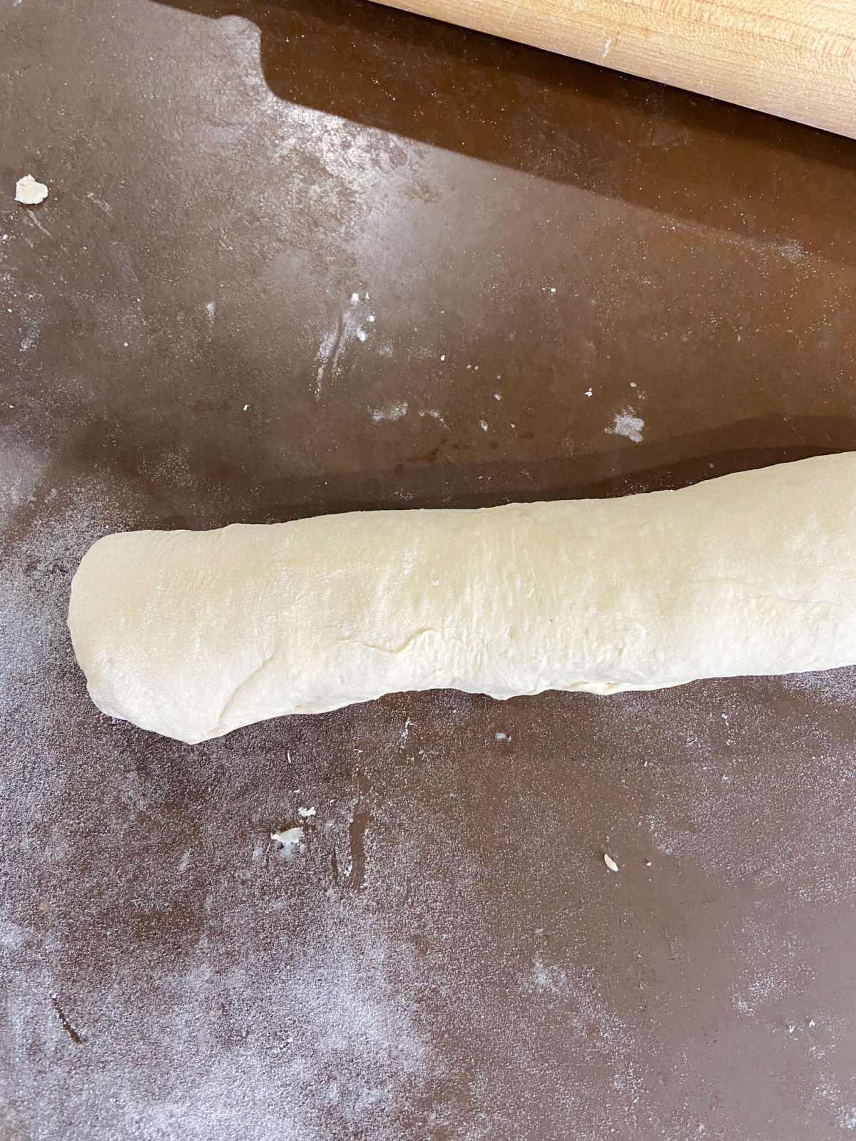 sweet bread dough rolled up. 