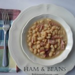 Easy, quick ham & beans, two ingredients, crockpot friendly