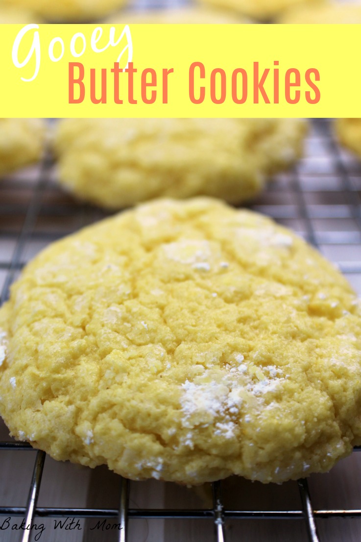 Gooey Butter Cookies on a cooling rack