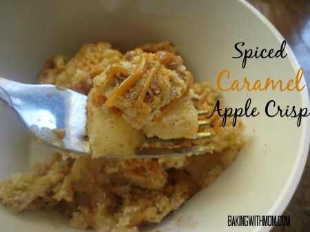 apple crisp graphic with a fork.