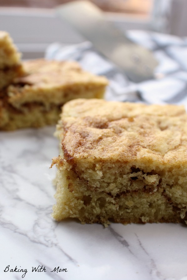 Cinnamon Coffee Cake with a swirl of cinnamon in the middle