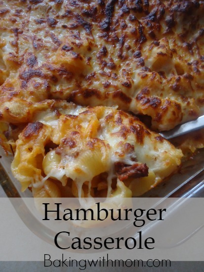 hamburger casserole with tomato soup, cheese and noodles is a family favorite recipe at our house. Quick, simple and on the table after a busy day.