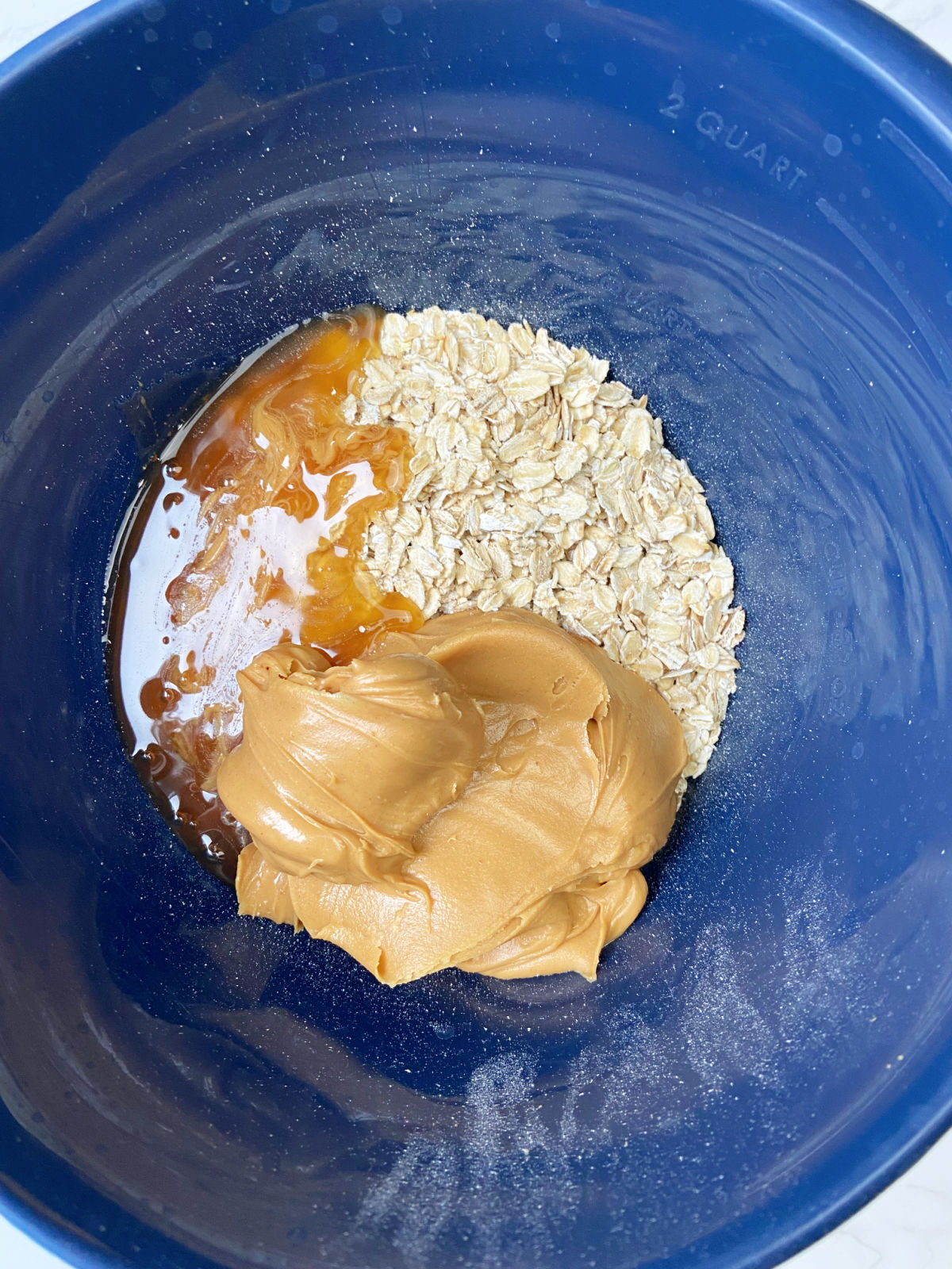 peanut butter, oats and honey. 