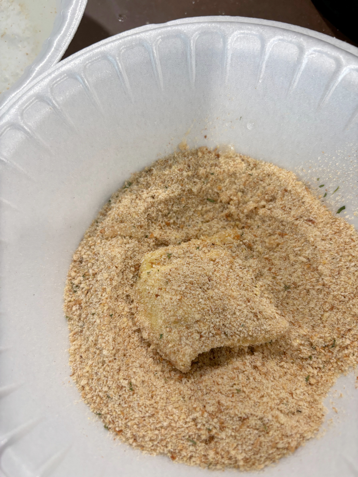 bread crumbs in a bowl. 
