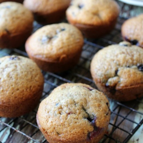 Brown Sugar Blueberry Muffins - Baking With Mom