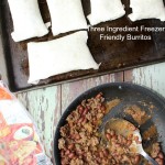 Freezer Friendly Burritos recipe 3 ingredients and freezes wonderfully for quick lunches and on the go meals.