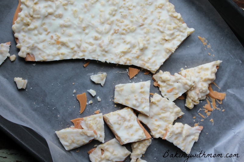 Crunchy Butterscotch Candy on waxed paper