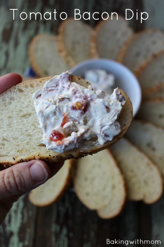 Tomato Bacon Dip an easy recipe made with canned goods, fresh produce and perfect for an appetizer! #YesYouCAN #ad
