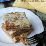 Butterscotch Cheesecake Bars with butterscotch chips, cream cheese and graham crust