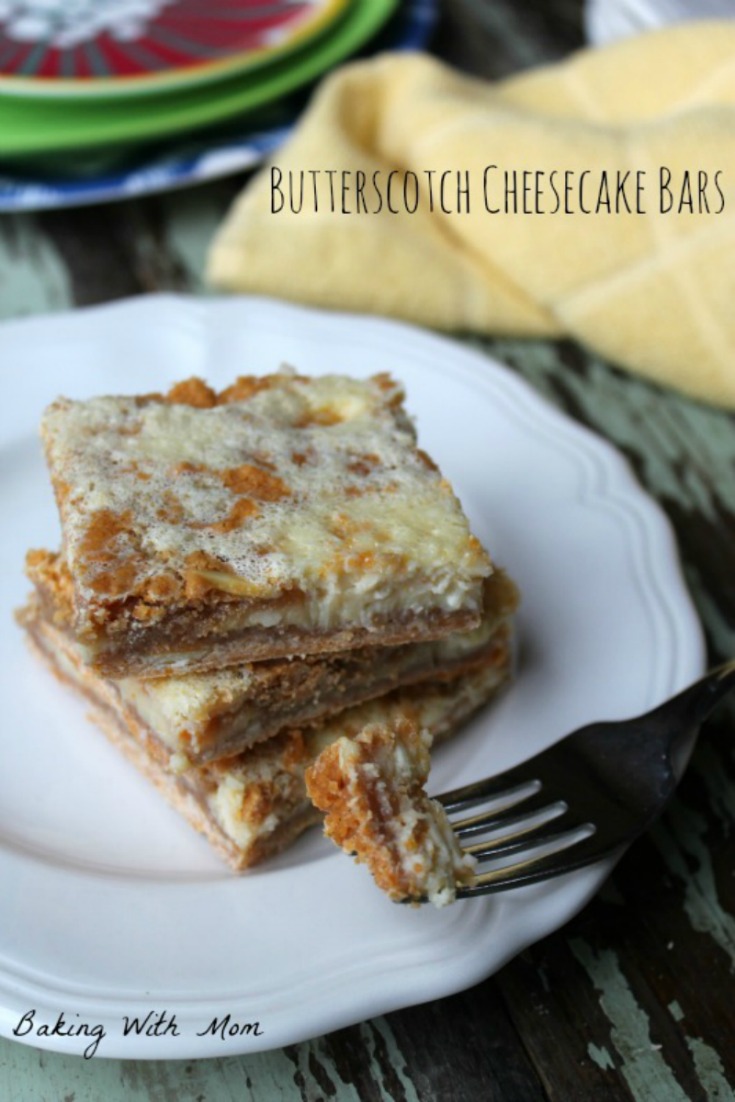 Butterscotch Cheesecake Bars recipe is a dessert with only a handful of ingredients. Made with butterscotch chips and cream cheese, this dessert will be requested over and over.