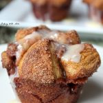 Cobblestone Muffins with apple bits, cinnamon sugar, raisins and drizzled with frosting