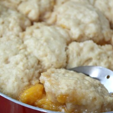 Peach Dumplings recipe cooks in one skillet. Delicious flavors blend for an easy dessert