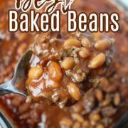 Best Baked Beans in a baking dish.