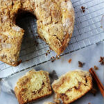 coffee cake with a cinnamon sugar swirl.