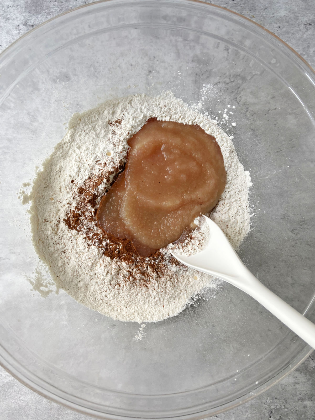flour mixture with applesauce. 