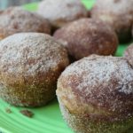Applesauce Puffs on a green plate