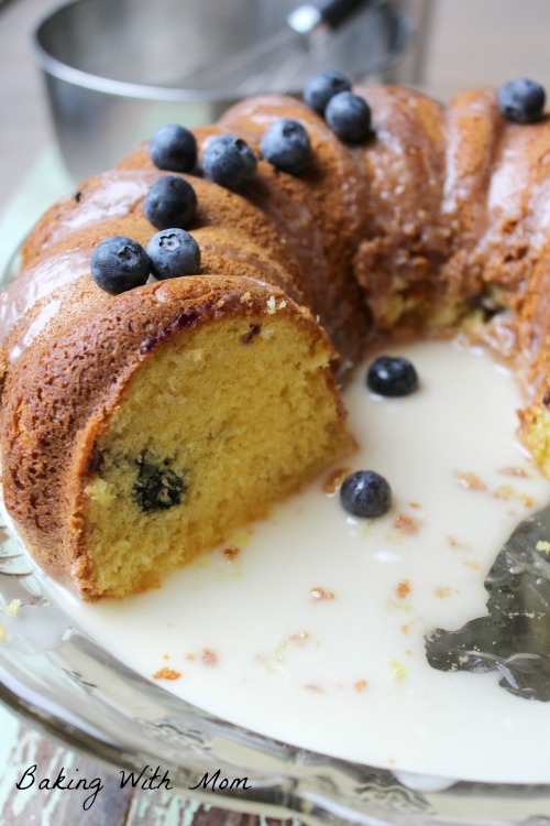 Blueberry Sour Cream Coffee Cake with Lemon Drizzle Recipe | Yummly