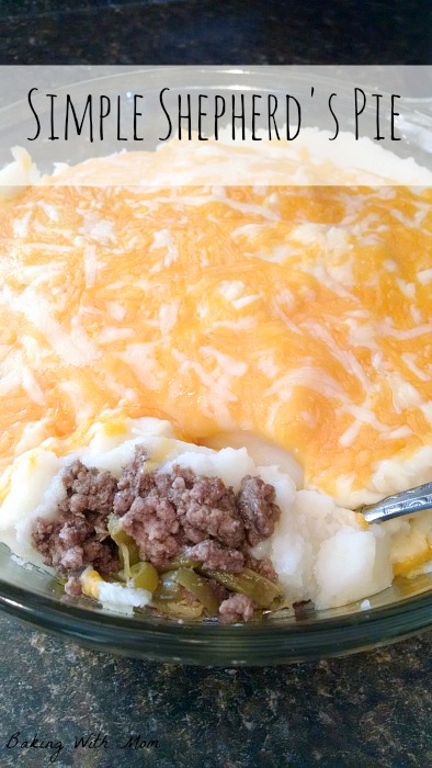 Simple Shepherd's Pie Hamburger, green beans and mashed potatoes