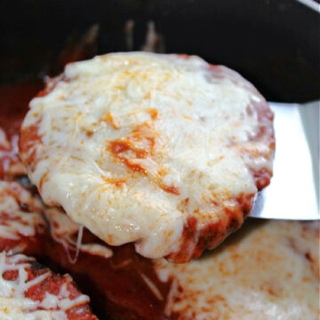 hamburger patties with cheese.