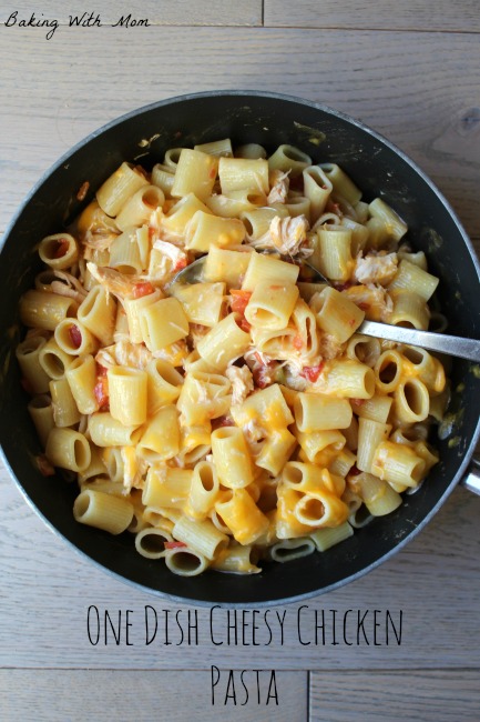 One Dish Cheesy Chicken Pasta easy recipe for supper with chicken, pasta and cheese