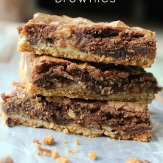 brownies stacked in three