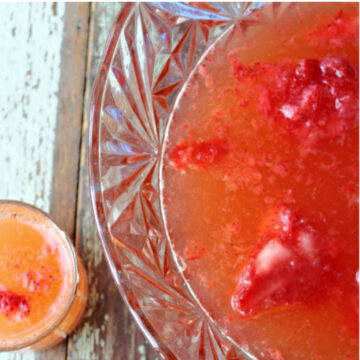 strawberry punch in a bowl.