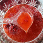 strawberry punch with a ladel.