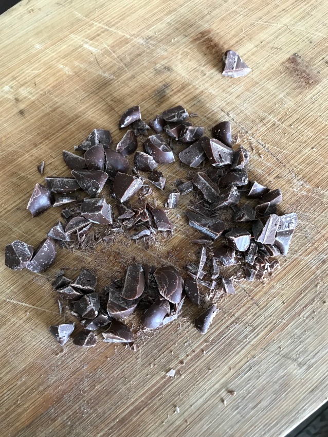 Chopped chocolate pieces