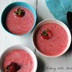 strawberry soup in small bowls