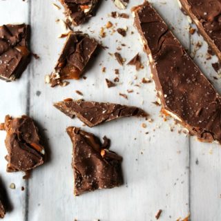 chocolate pieces with caramel