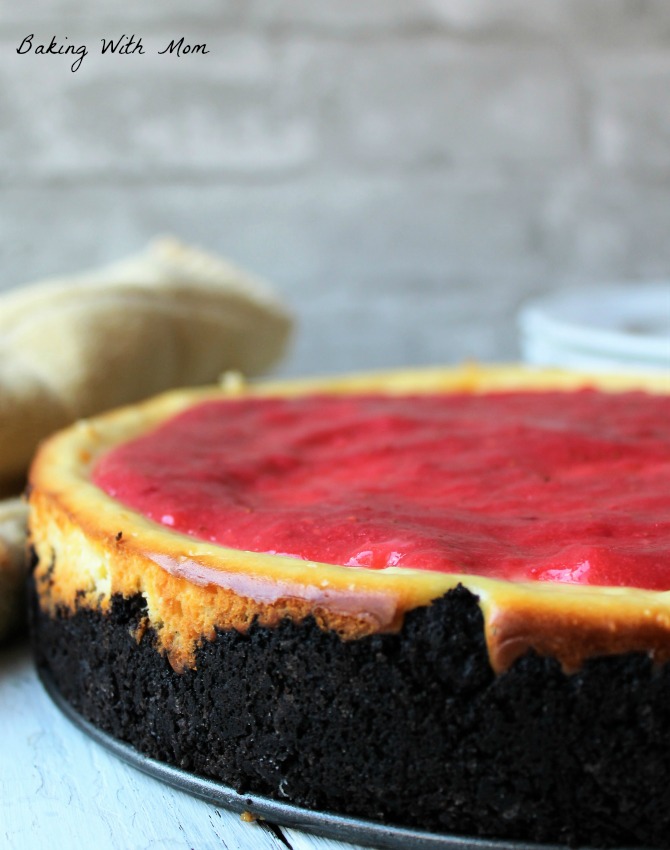 Strawberry Raspberry Cheesecake with OREO Crumb Crust