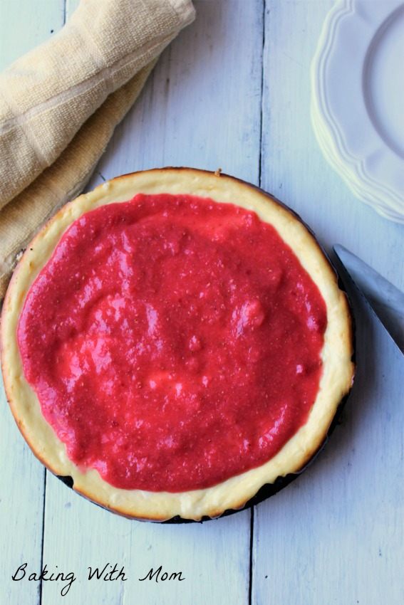 Strawberry Raspberry Cheesecake With OREO Crumb Crust 