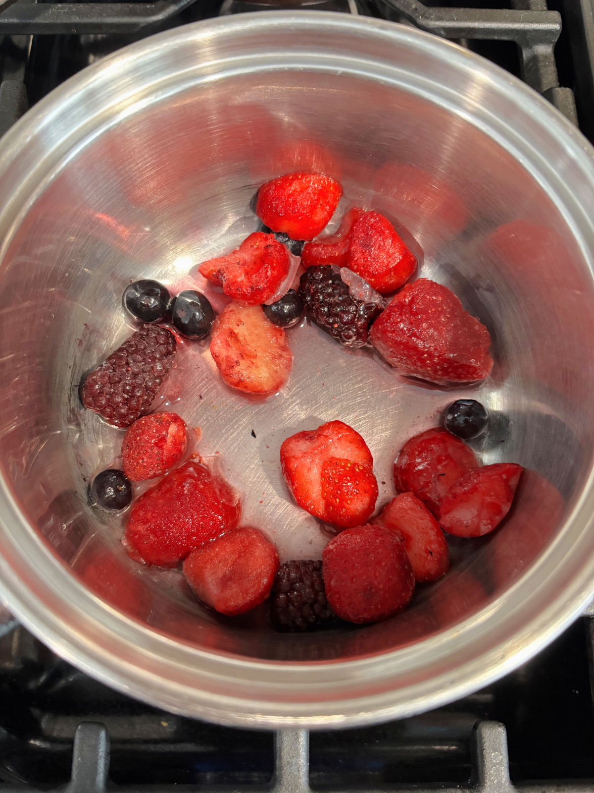 berries in a small saucepan. 