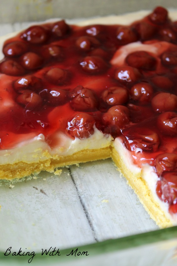 Lemon Cherry Cheesecake with Lemon Crust