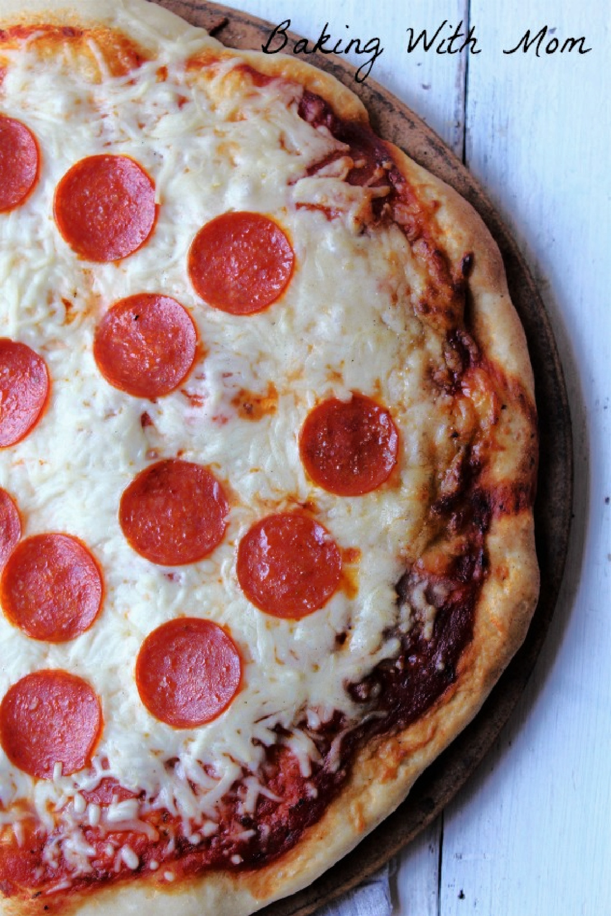 pizza with cheese on a stone. 