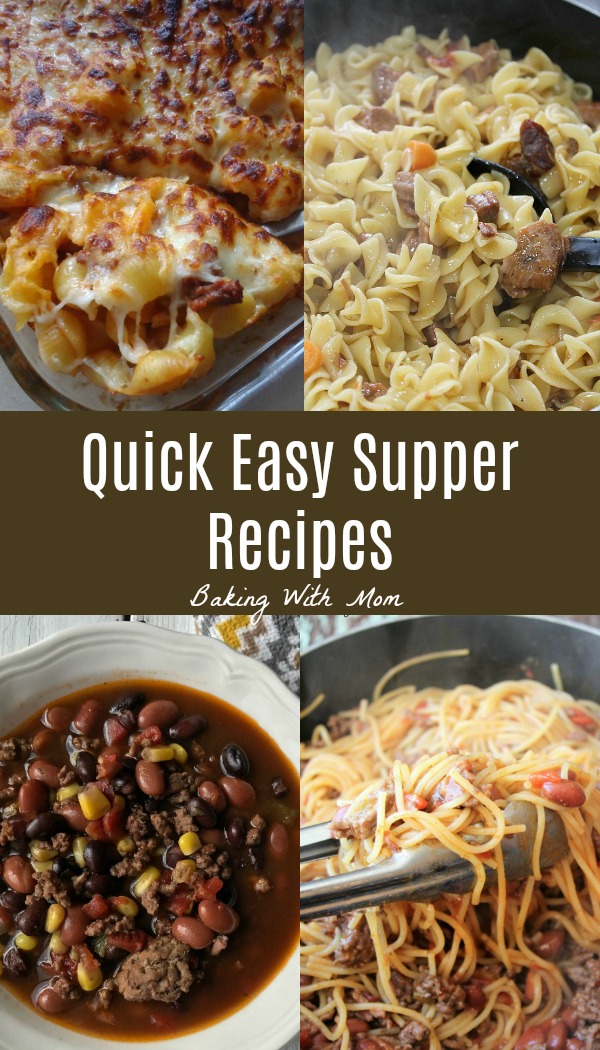 Quick Easy Supper Recipes-don't worry moms, we got you covered. Easy recipes: slow cooker recipes, one dish recipes, delicious recipes