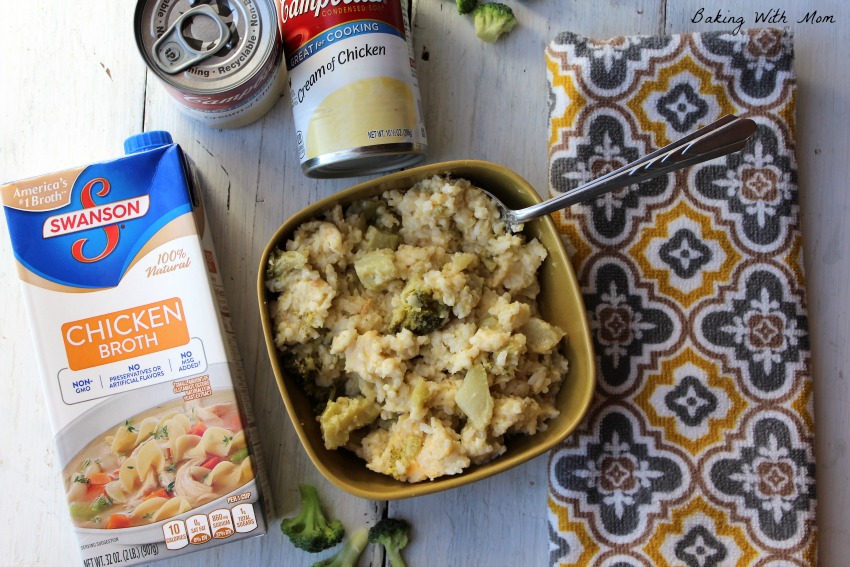 Easy Slow Cooker Broccoli Rice Casserole #ad #Homemade4TheHolidays