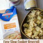 Easy Slow Cooker Broccoli Rice Casserole #ad #Homemade4TheHolidays