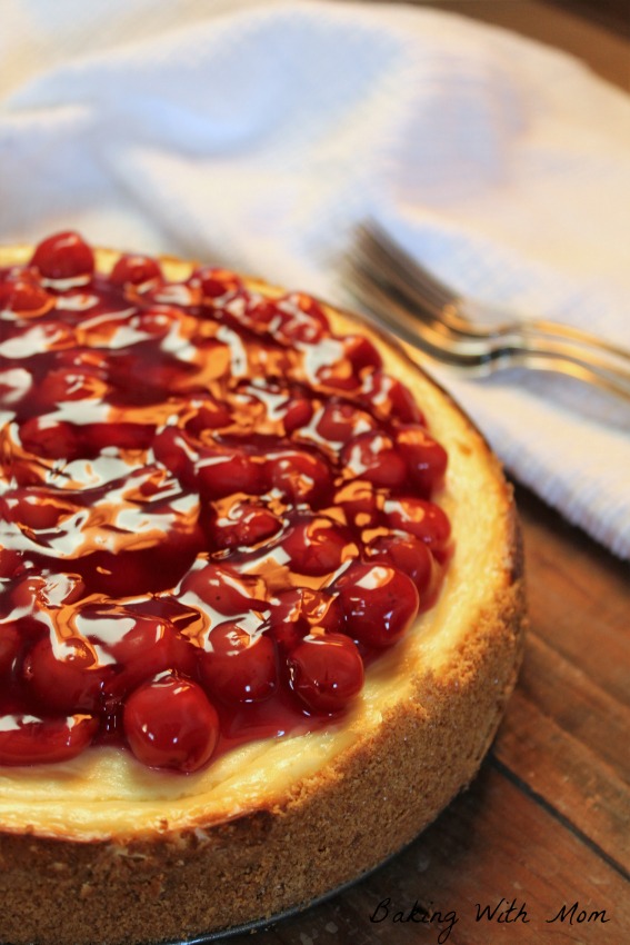 Classic Baked Cherry Cheesecake - Baking With Mom