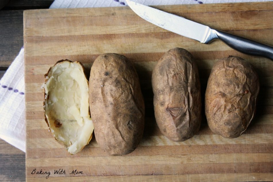 Shelled baked potatoes