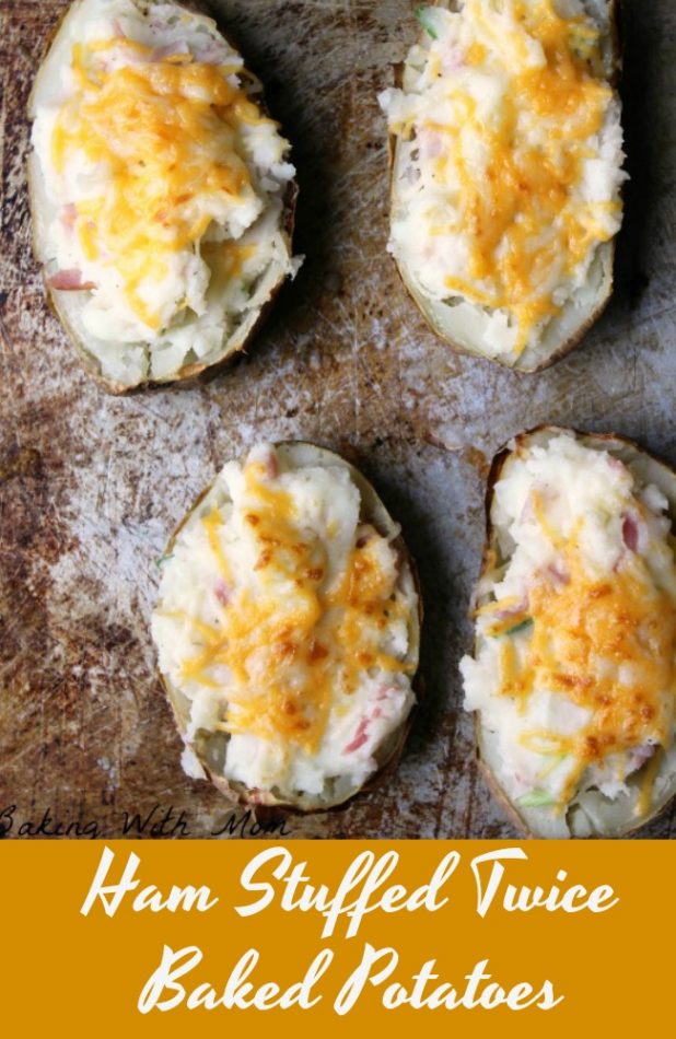 Ham Stuffed Twice Baked Potatoes with cheese and ham great side dish perfect with your supper #supper #recipe #mealtime #potato