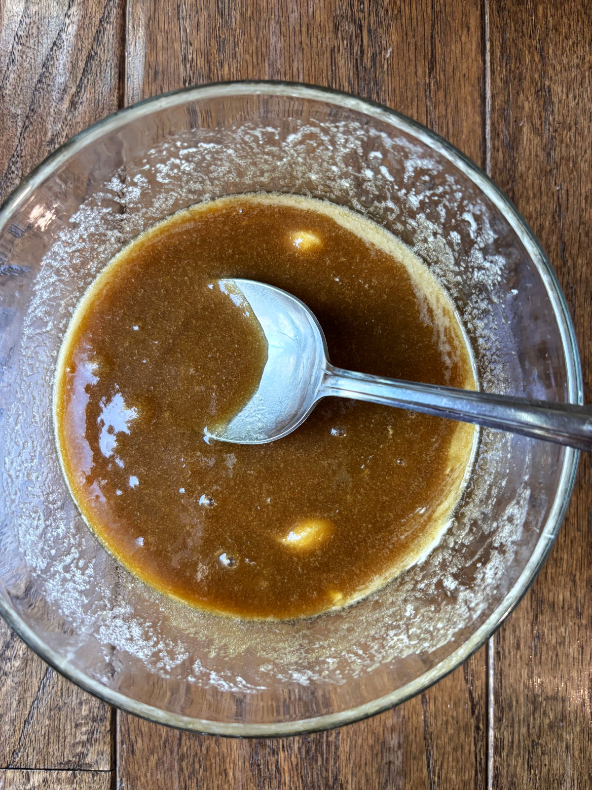 melted brown sugar and butter.