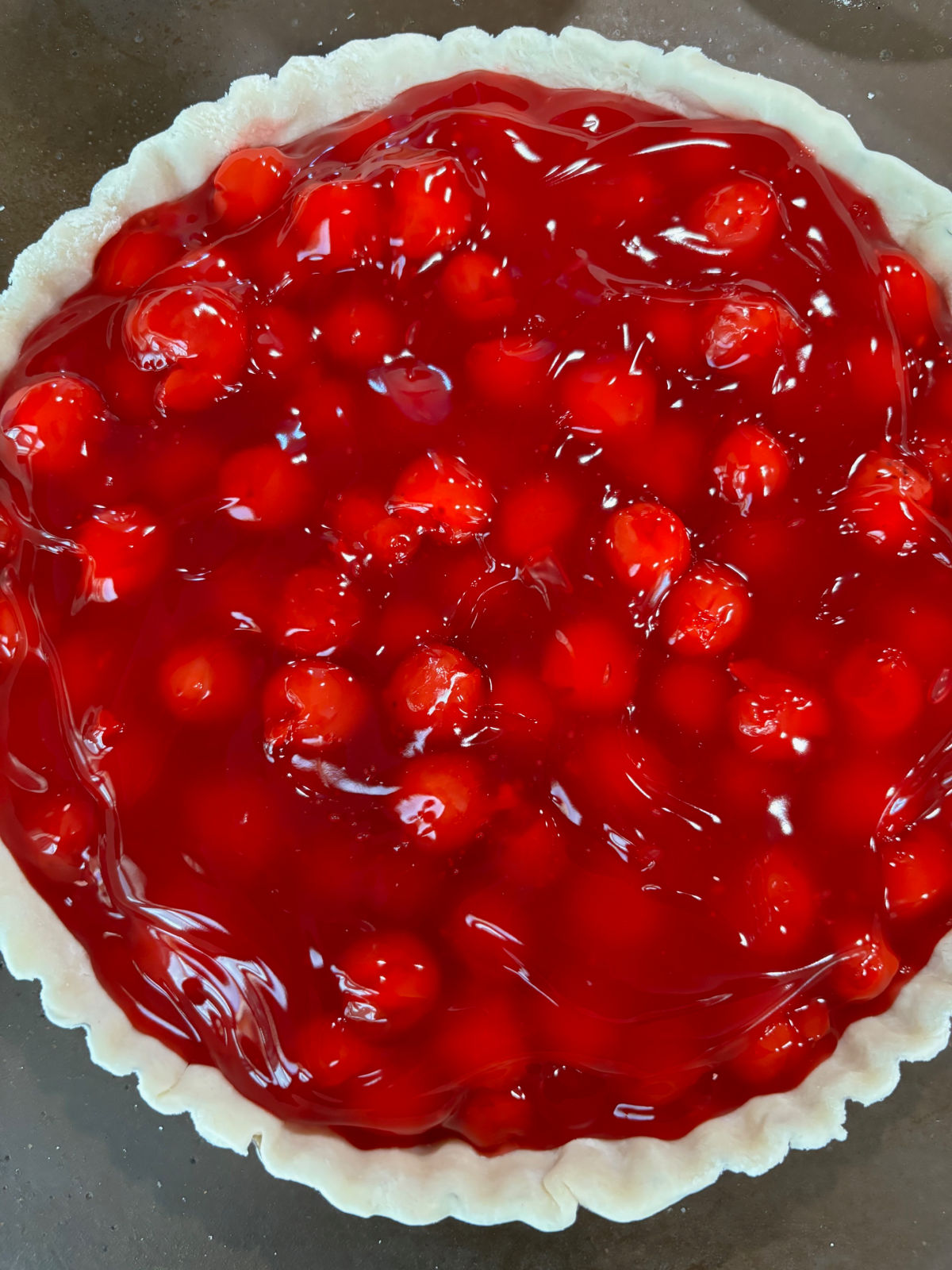 cherries in a pan. 