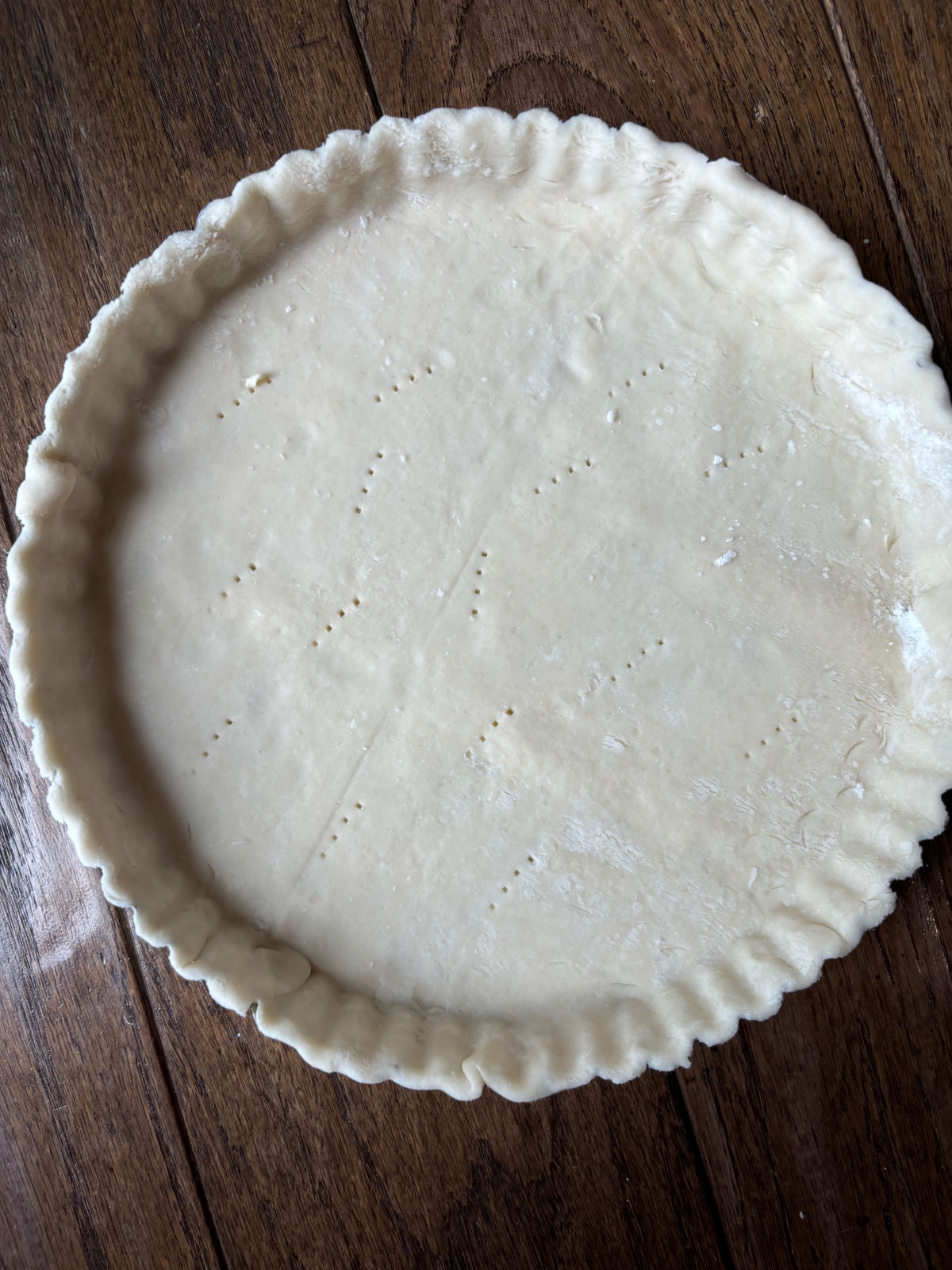 pie crust in a tart pan. 