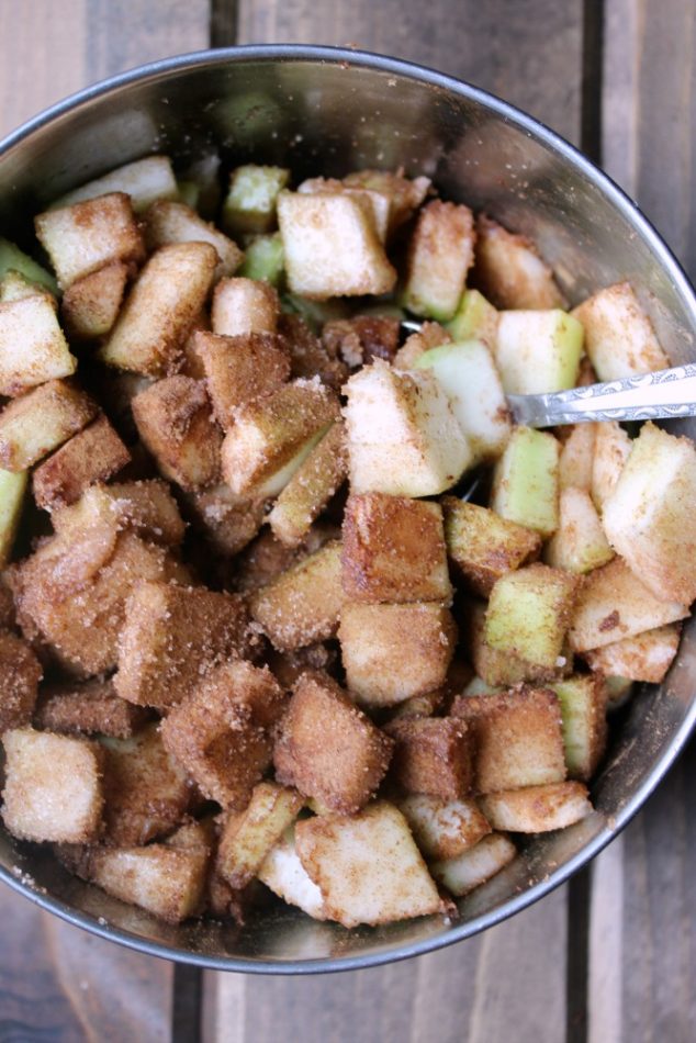 Zucchini With Cinnamon and Sugar Mixture for Zucchini Crisp Bars