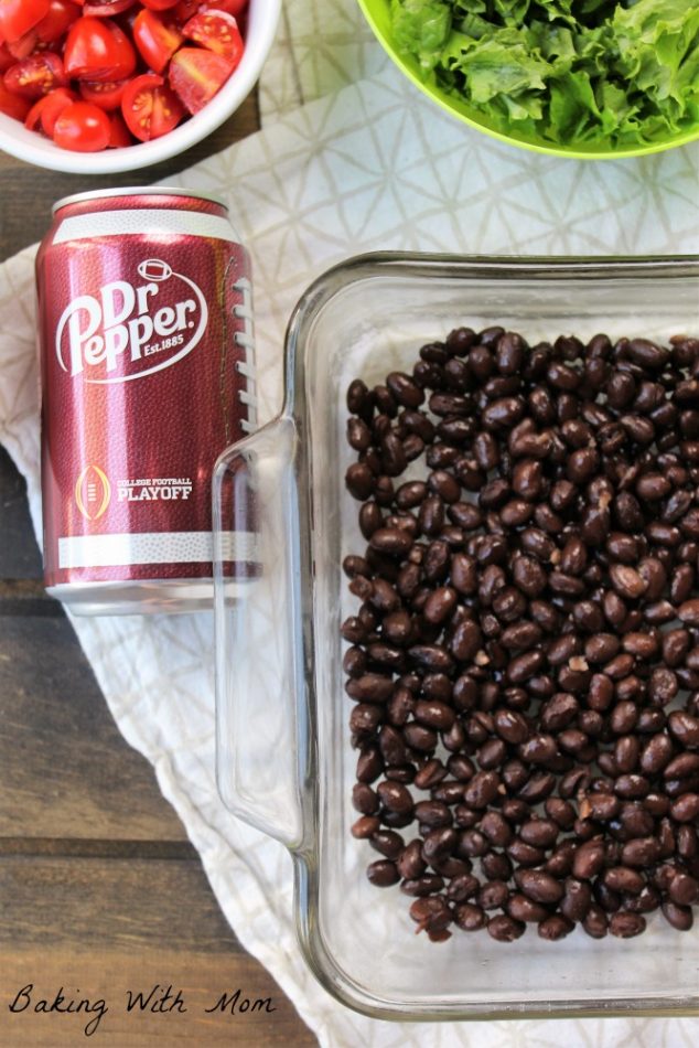 Black Beans in a square pan