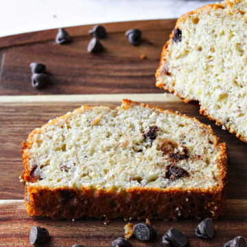banana bread with chocolate chips besides.