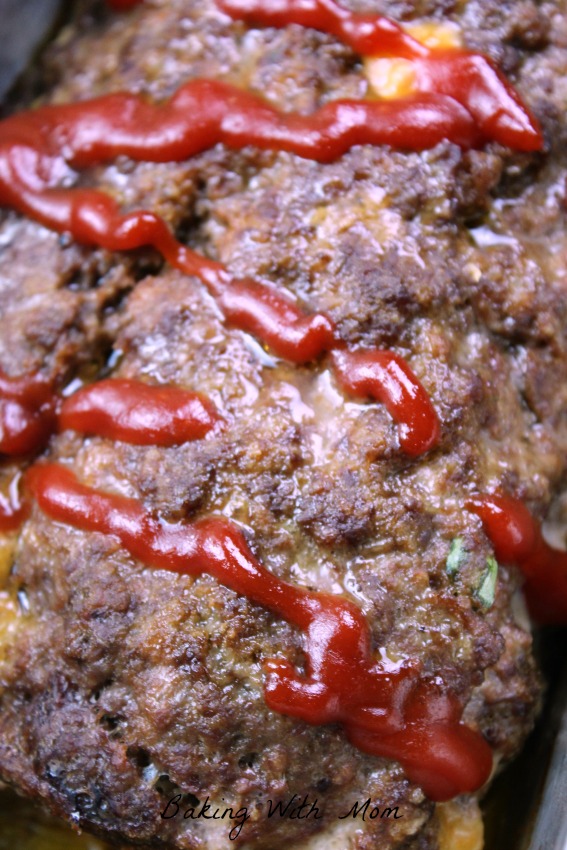 Stuffed Cheesy Meatloaf - Baking With Mom