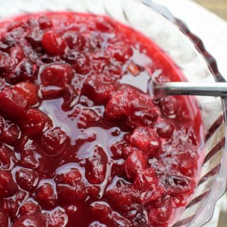 Easy Homemade Cranberry Sauce in a clear bowl