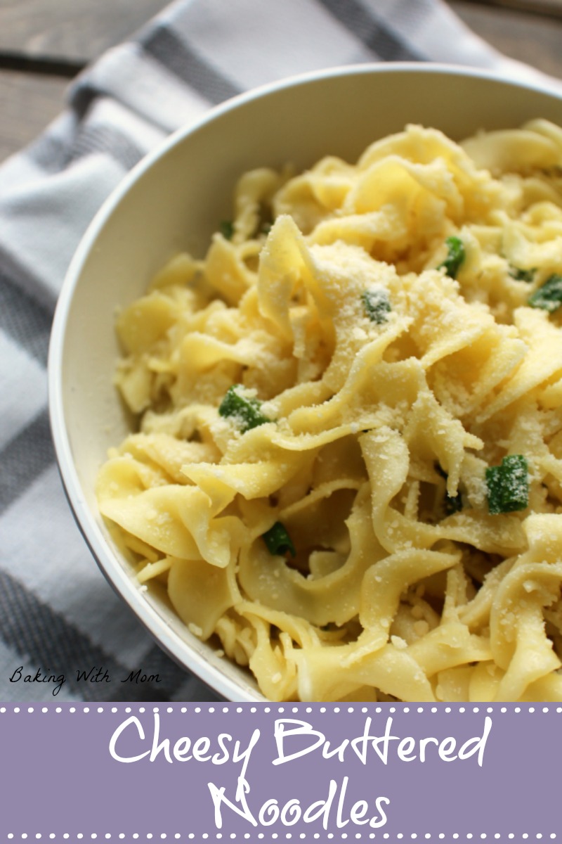 Cheesy Buttered Noodles with Parmesan cheese and green onions